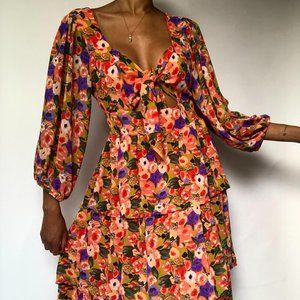 Stunning Floral Tie Front Maxi Dress